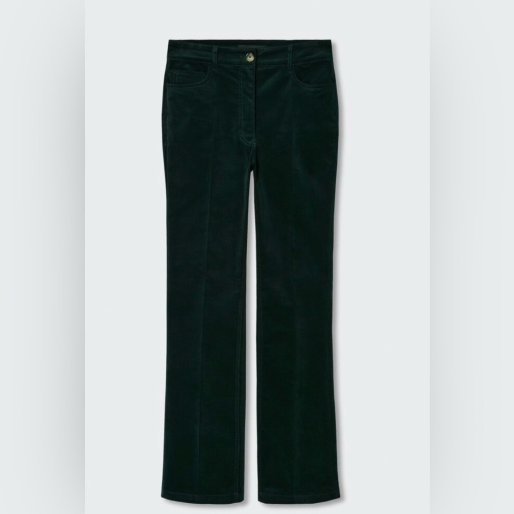 Mango Green Corduroy Trousers